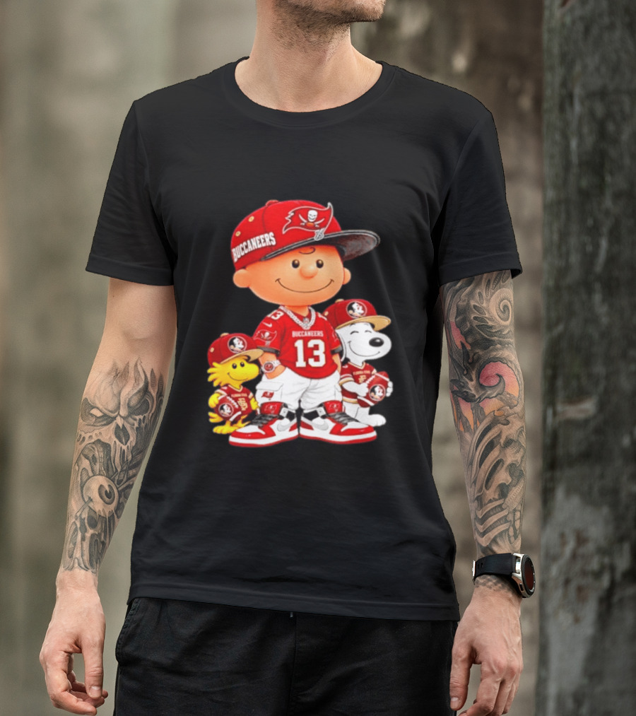 Charlie Brown 13 Snoopy Woodstock Buccaneers Florida State T-Shirt