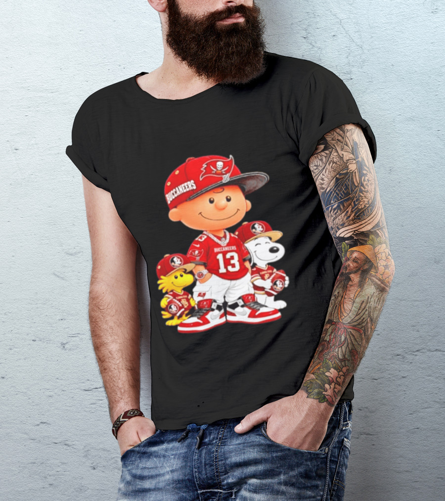 Charlie Brown 13 Snoopy Woodstock Buccaneers Florida State T-Shirt