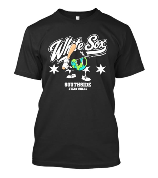 White Sox Southside Everywhere Globe With Stars And Bat T-Shirt