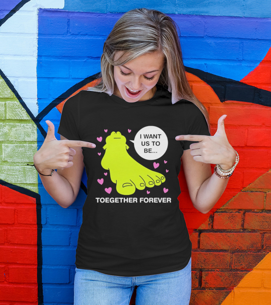 Frog I Want Us To Be Toegether Forever Pink Hearts T-Shirt