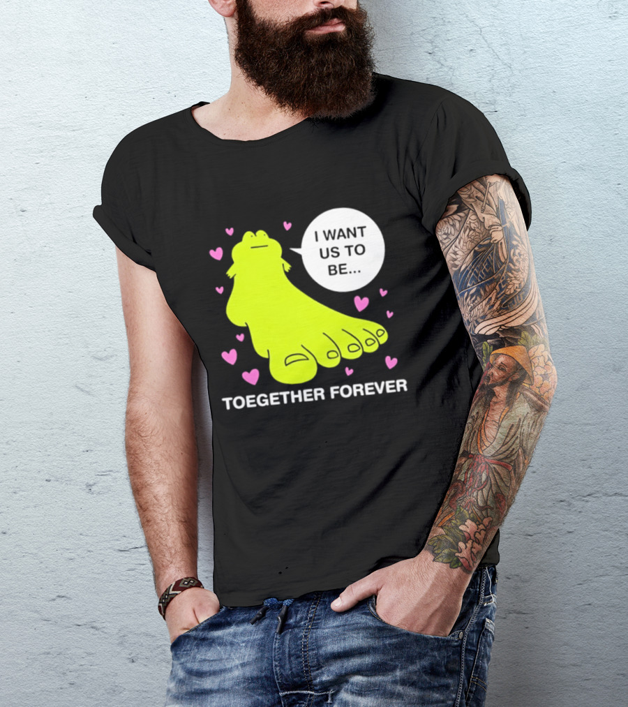 Frog I Want Us To Be Toegether Forever Pink Hearts T-Shirt