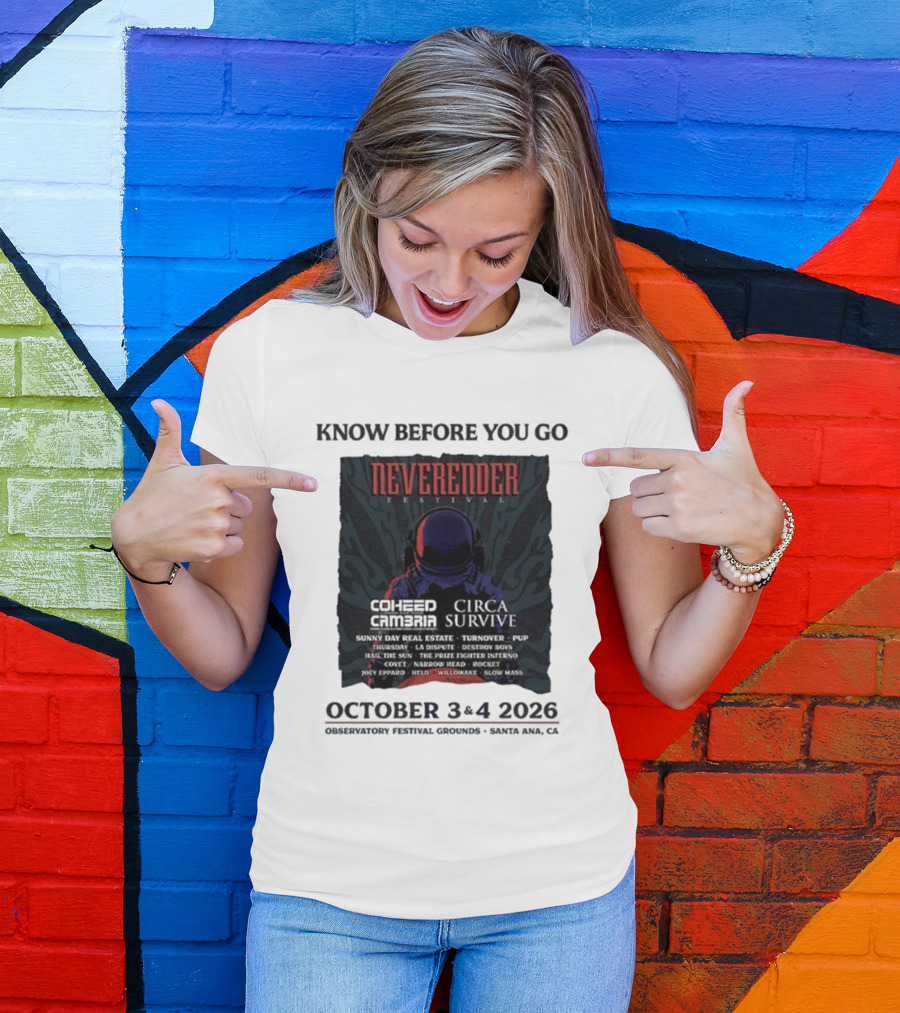 Neverender Coheed And Cambria Festival 2026 October Santa Ana Observatory Grounds T-Shirt