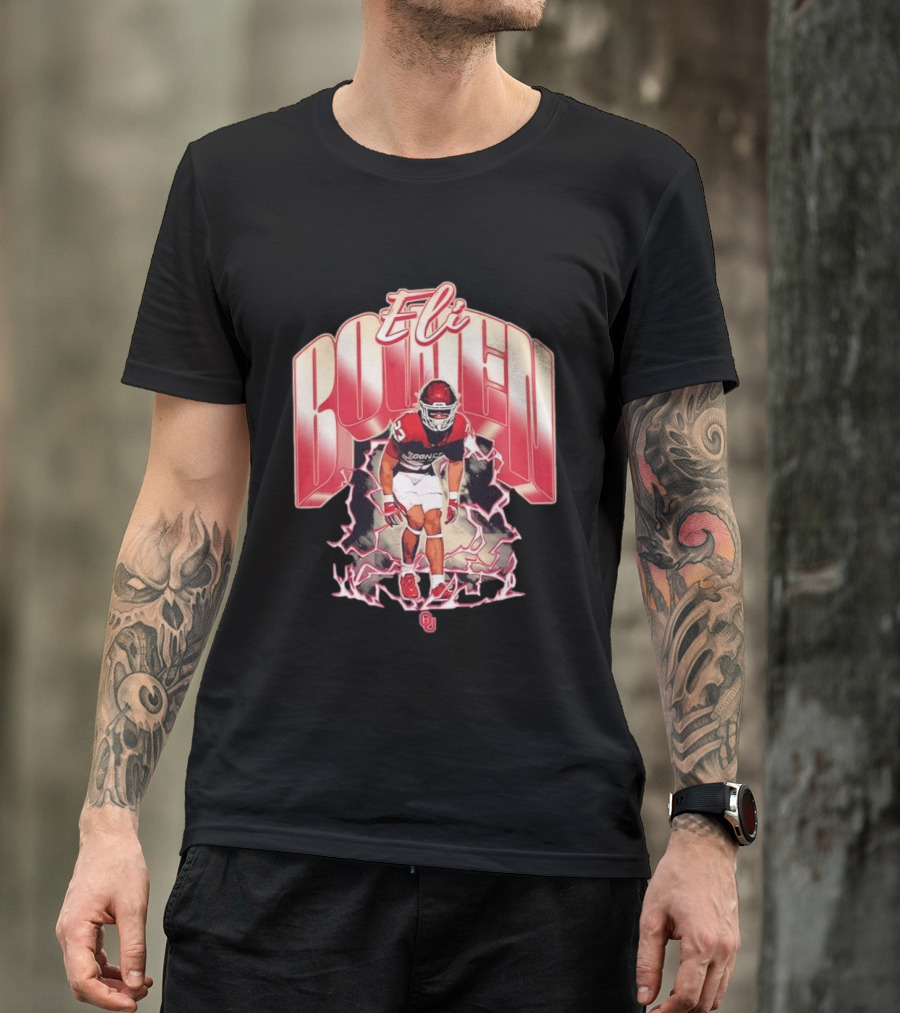 Eli Bowen Oklahoma Sooners Lightning Football Collage T-Shirt