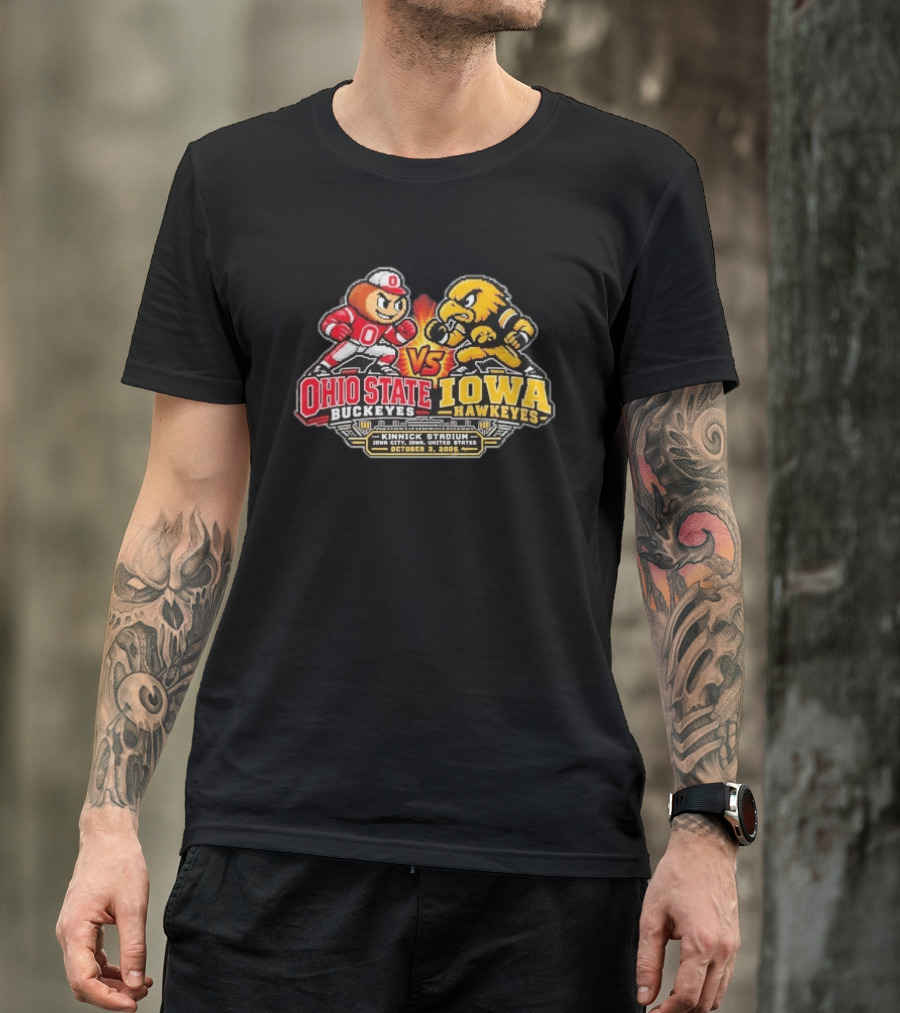 Ohio State Buckeyes Vs Iowa Hawkeyes NCAA College Football Kinnick Stadium Iowa City October 3 2026 T-Shirt