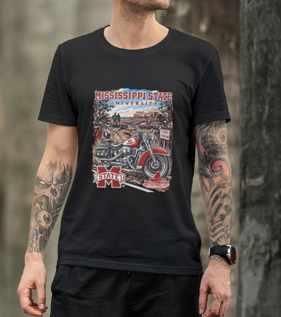Mississippi State University Bulldogs Scenic Overlook Go Dawgs SEC Football Life T-Shirt