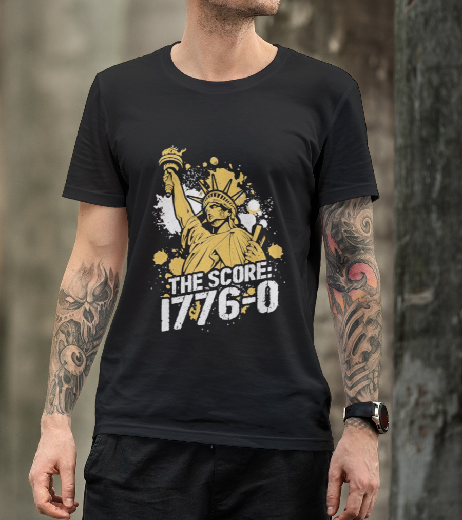 The Fat Electrician Statue Of Liberty 1776 0 Score T-Shirt