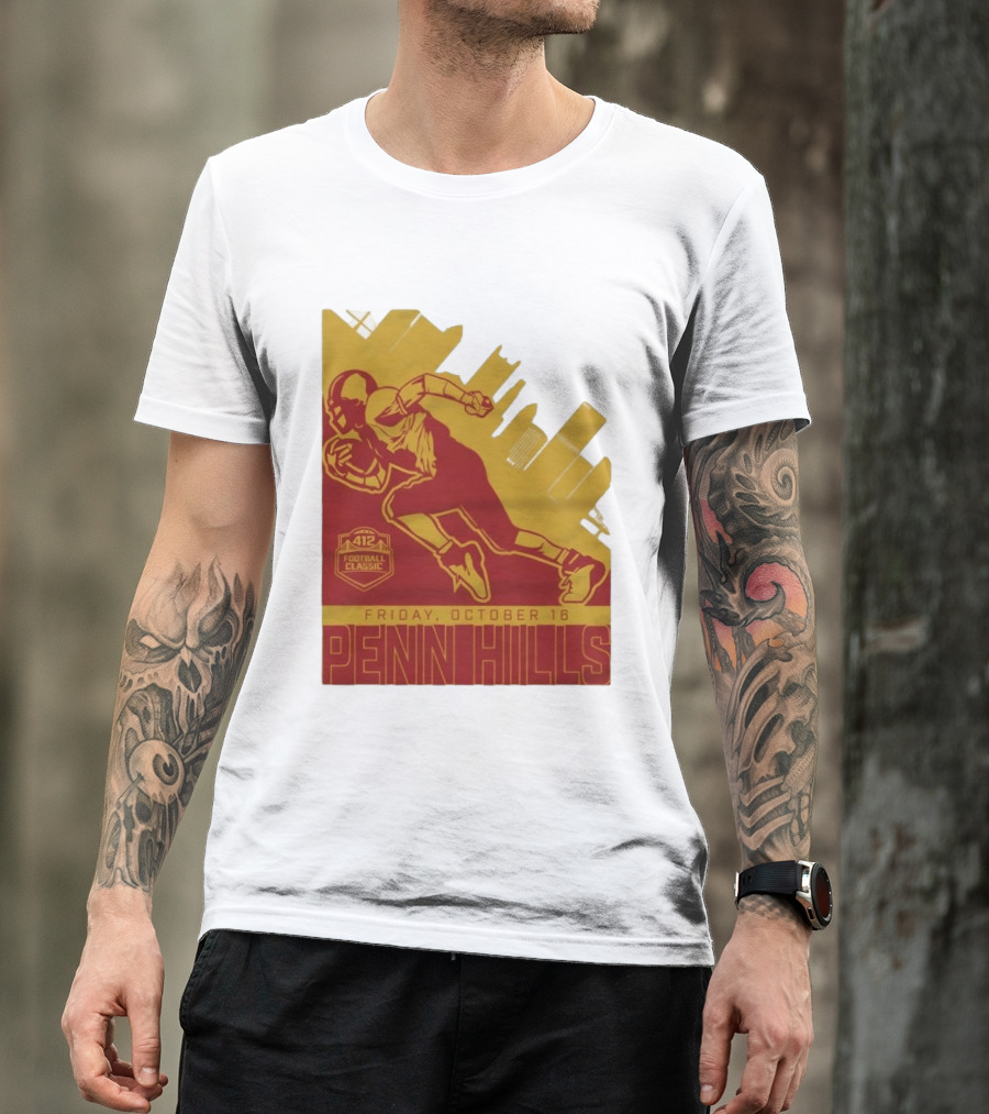 412 Football Classic Penn Hills Friday October 16 Football Player Image T-Shirt