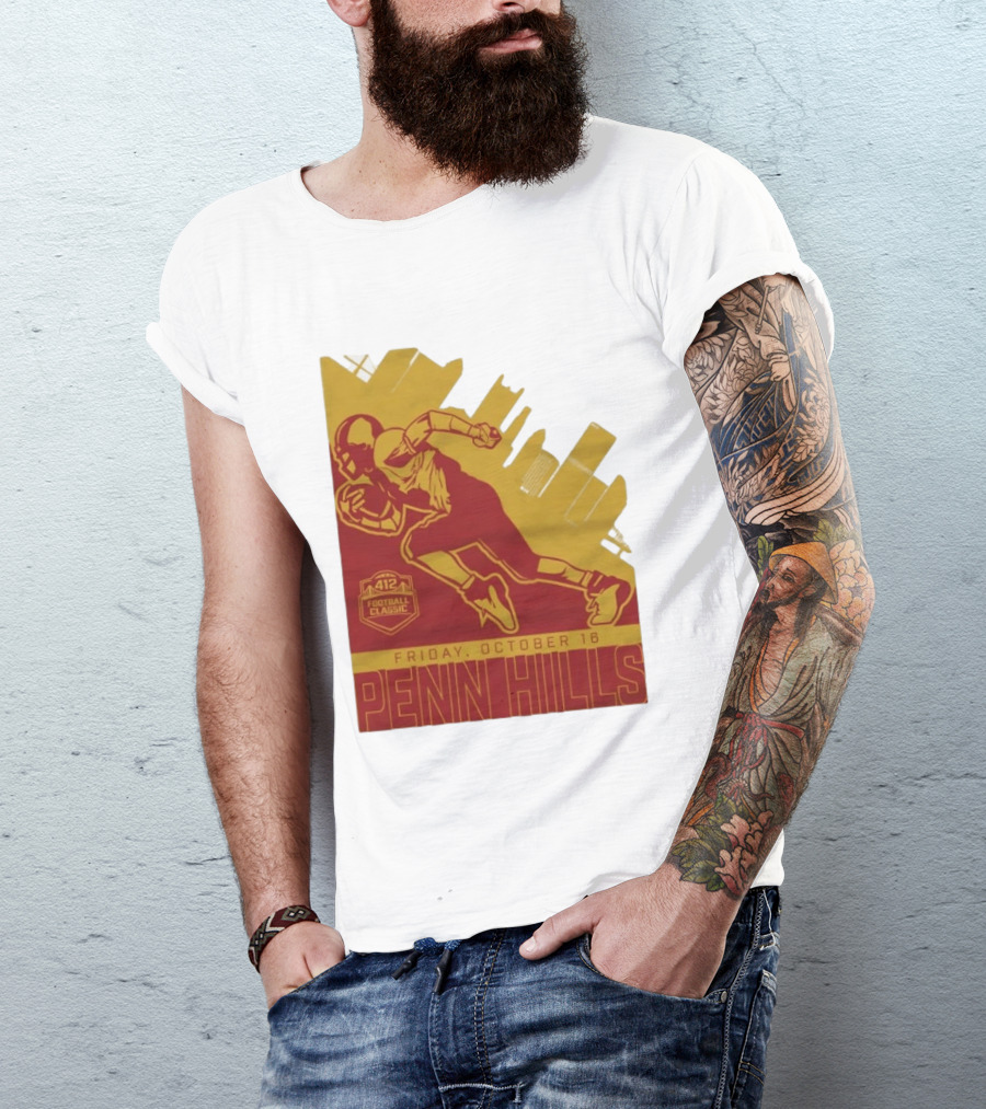 412 Football Classic Penn Hills Friday October 16 Football Player Image T-Shirt