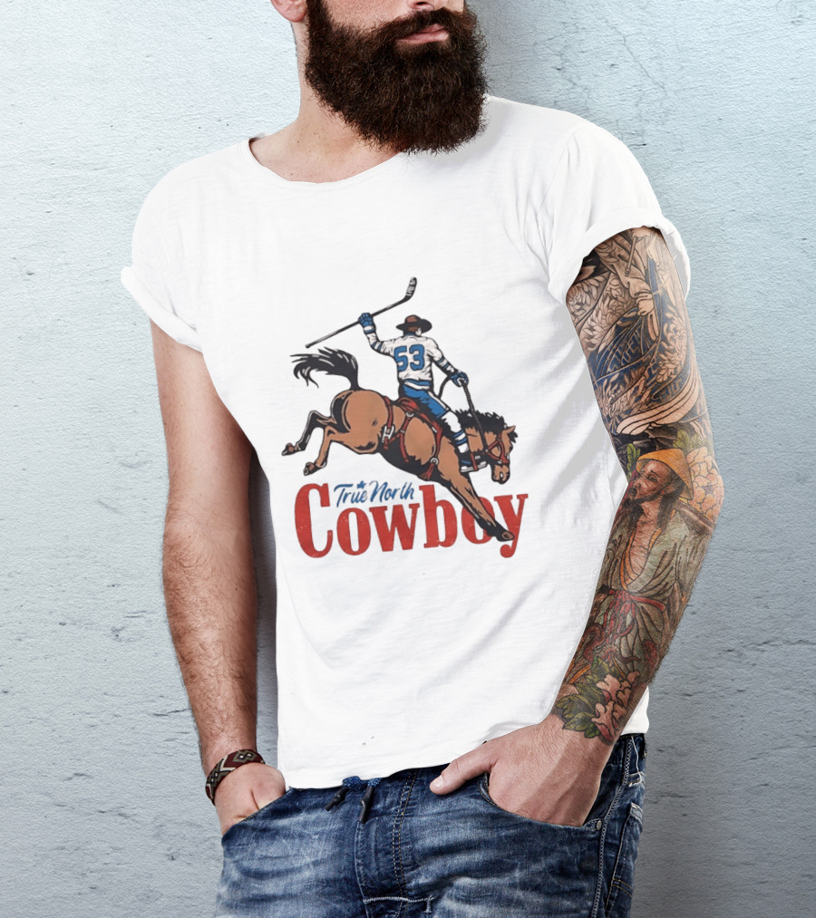 True North Cowboy Hockey Riding Bucking Bronco Number 53 T-Shirt