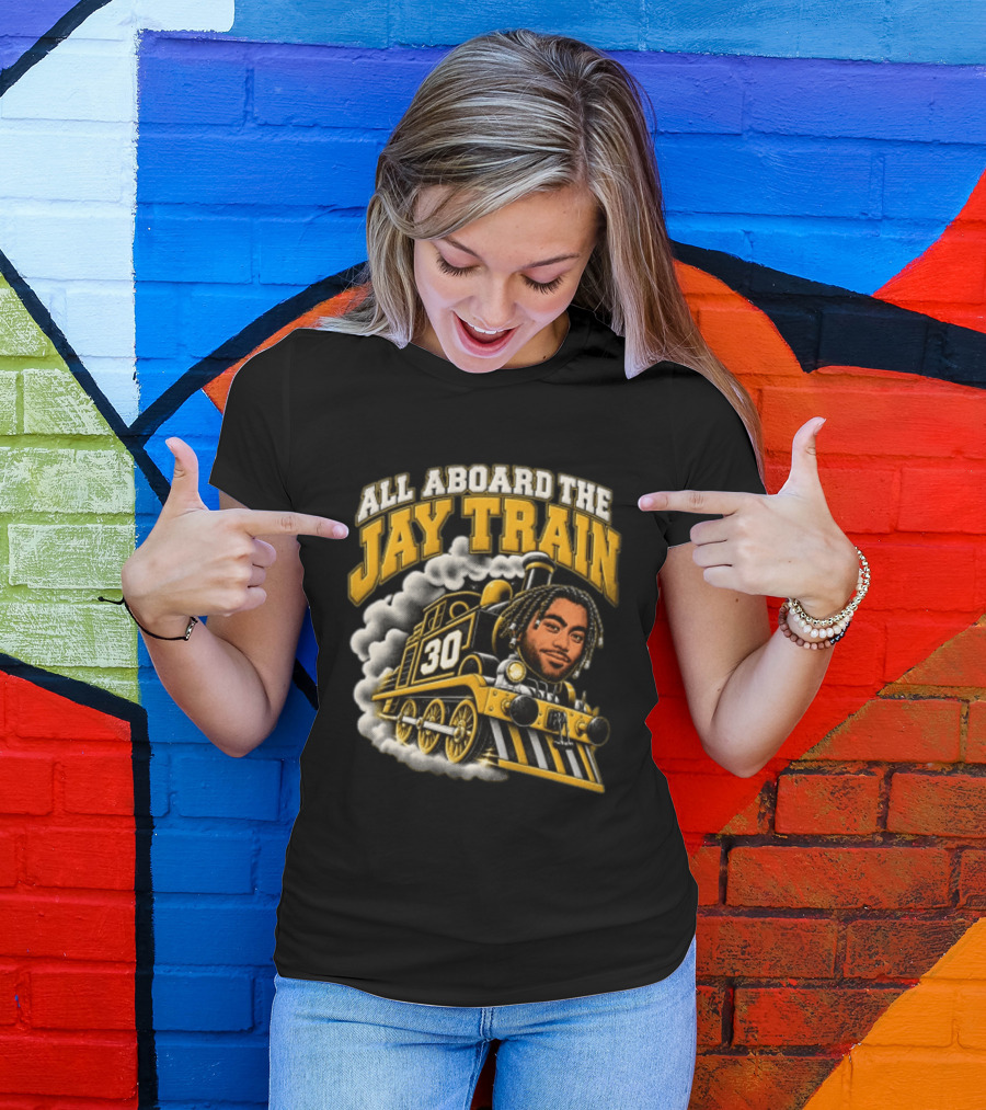 All Aboard The Jay Train 30 Steam Engine Train T-Shirt