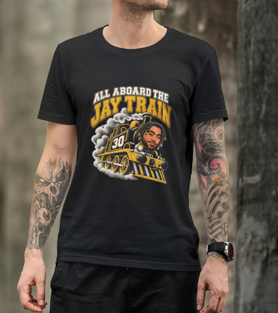 All Aboard The Jay Train 30 Steam Engine Train T-Shirt