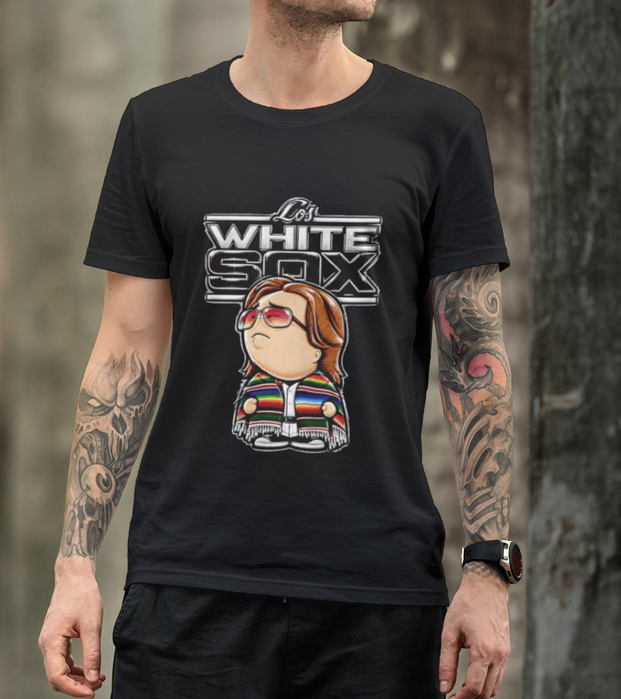 Los White Sox Character With Sunglasses And Colorful Poncho T-Shirt