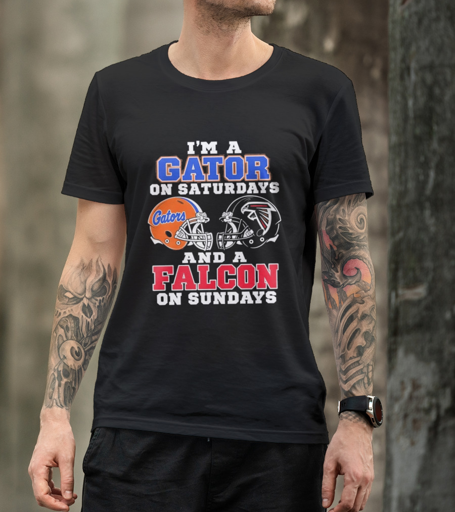 I'm A Gator On Saturdays And A Falcon On Sundays Helmet Fan Spirit T-Shirt
