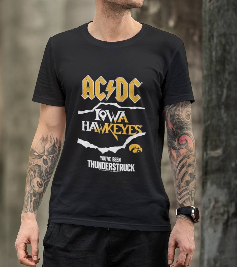 ACDC Iowa Hawkeyes You've Been Thunderstruck T-Shirt