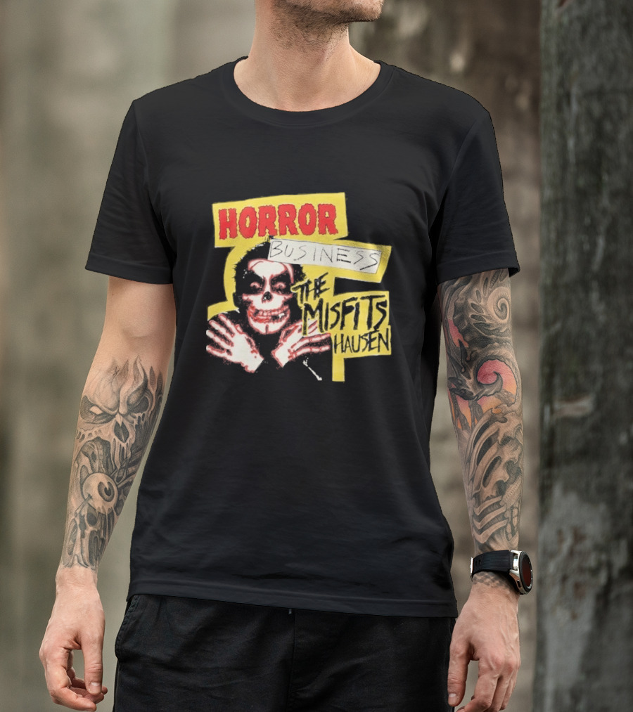 Middle Of Beyond Misfitshausen Misfits X Danhausen Horror Business Iconic Skull T-Shirt