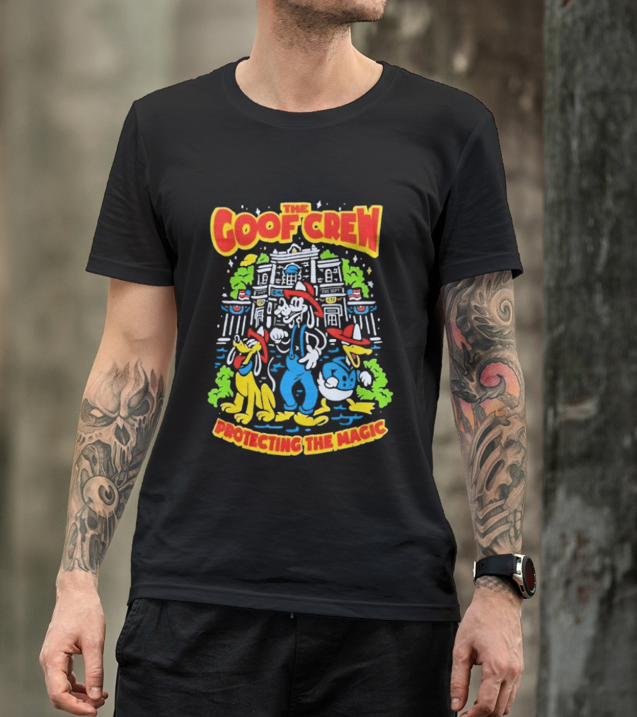 The Goof Crew Firehouse Protecting The Magic Pluto Donald Duck Disney T-Shirt
