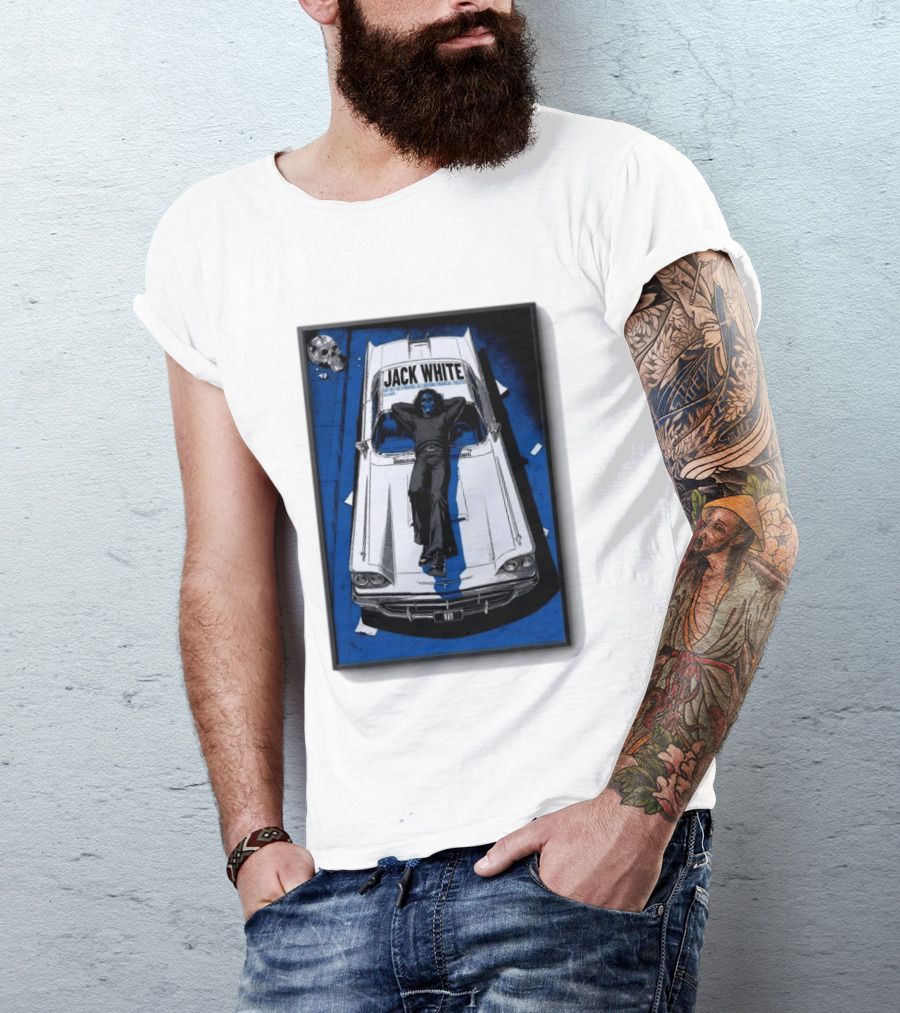 Jack White Phoenix AZ Concert October 3 2026 Classic Car And Skull T-Shirt