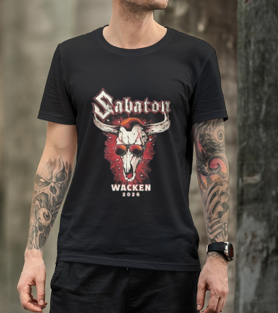 Sabaton Wacken 2023 Skull Wearing Sunglasses T-Shirt