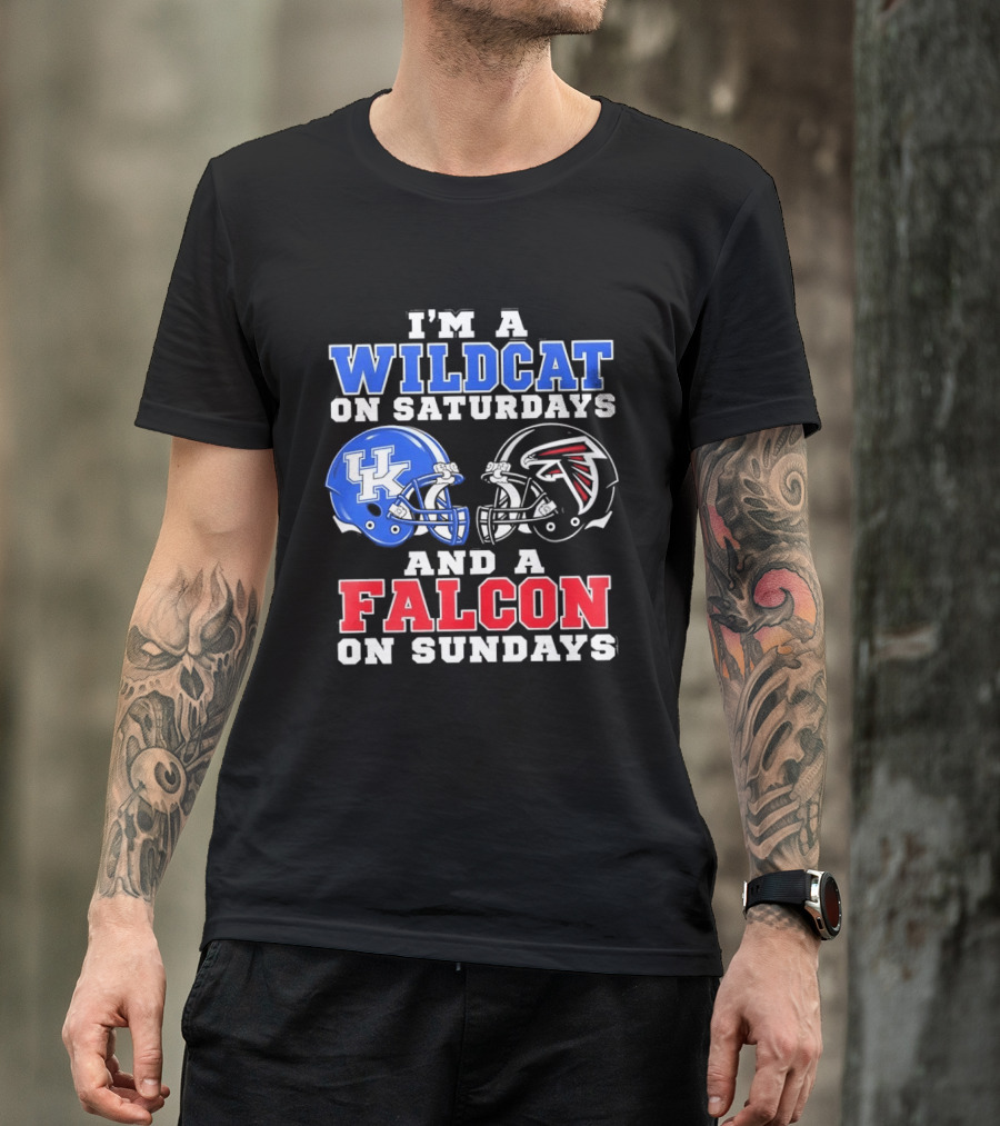 I'm A Wildcat On Saturdays And A Falcon On Sundays Kentucky And Atlanta Football Fan Gear T-Shirt