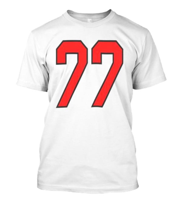 Sombr Tour Store 77 Red Ringer Classic Block Number T-Shirt