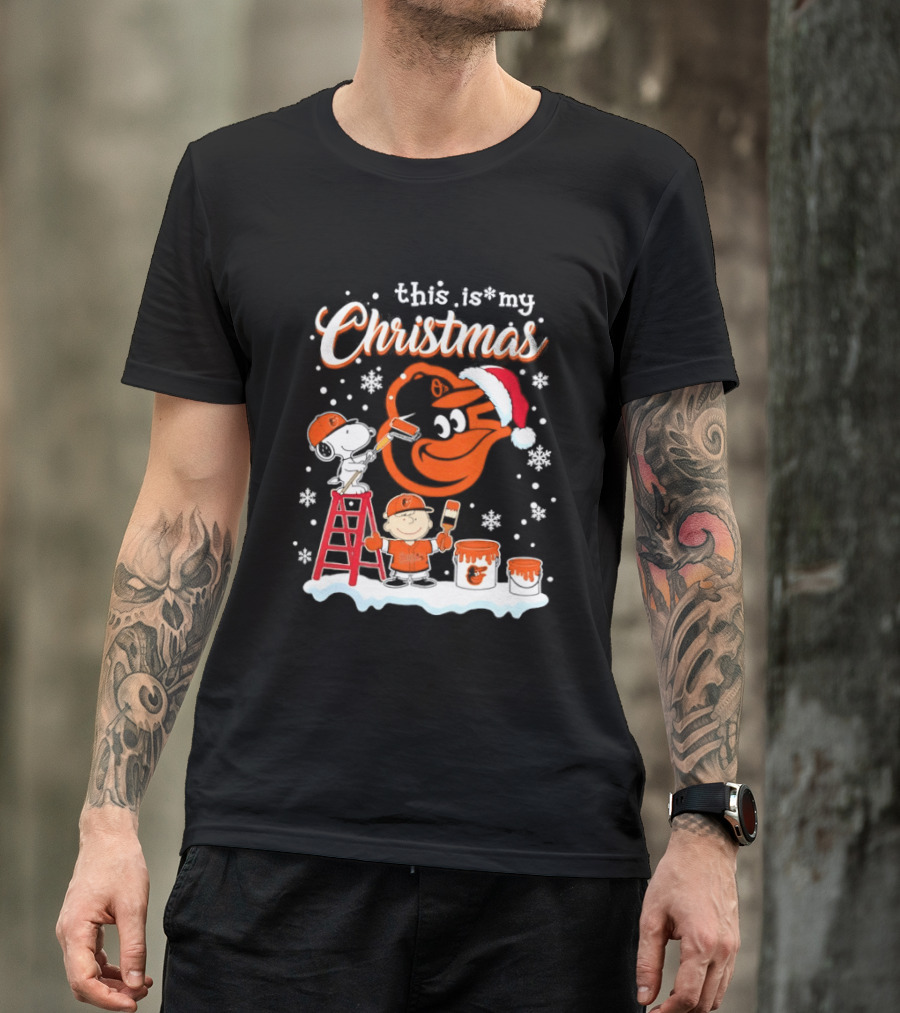 Baltimore Orioles Snoopy Woodstock Charlie Brown This Is My Christmas 2026 T-Shirt
