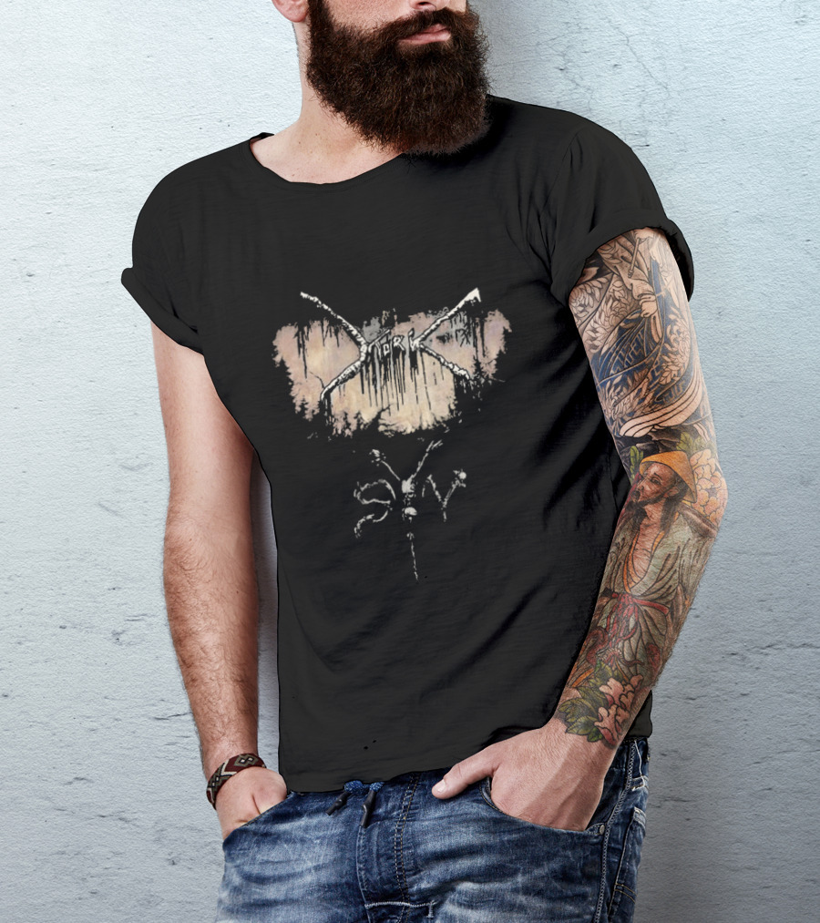 Mork Syv Abstract Organic Geometry With Distressed Texture T-Shirt