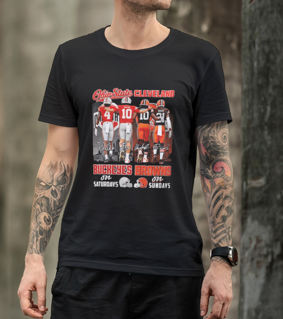 Ohio State Cleveland Buckeyes Browns J Smith Sayin Judkins Ward 4 10 10 21 Saturdays Sundays T-Shirt