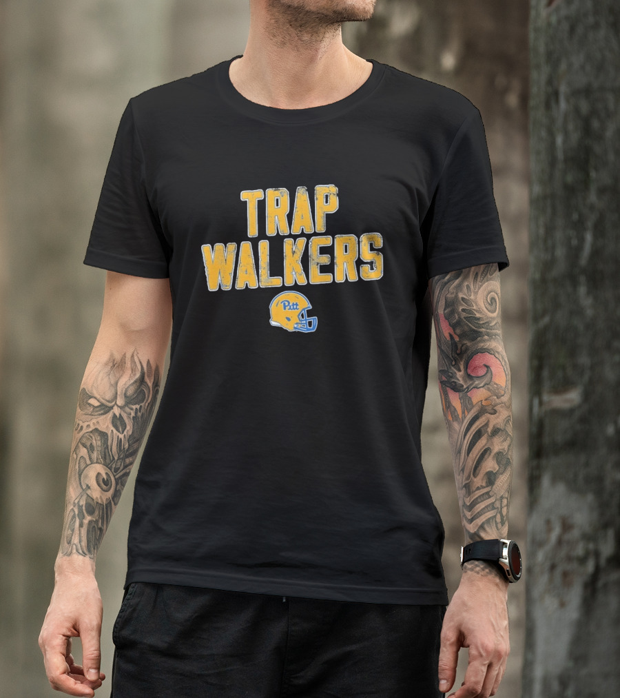 Pitt Panthers Trap Walkers Football Helmet T-Shirt
