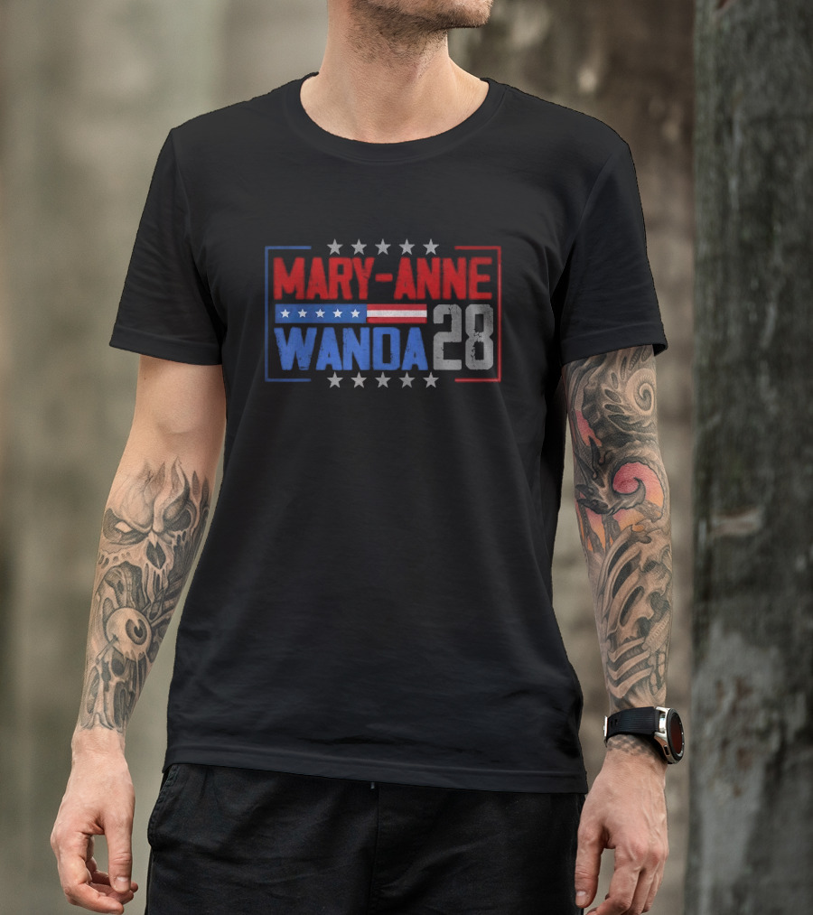 Mary Anne Wanda 28 American Flag Stars And Stripes T-Shirt
