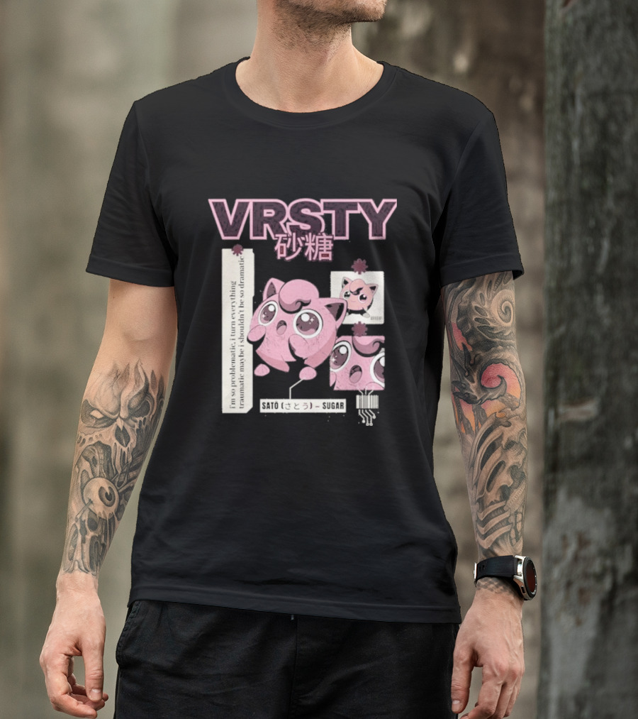 Vrsty Sato Sugar Jigglypuff Anime Style Kawaii Japanese T-Shirt