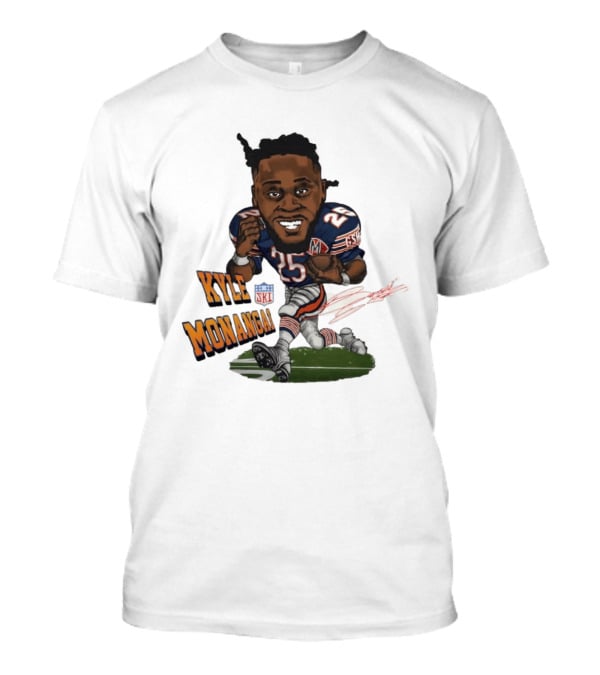 Kyle Monangai No 25 Chicago Bears Caricature Football T-Shirt