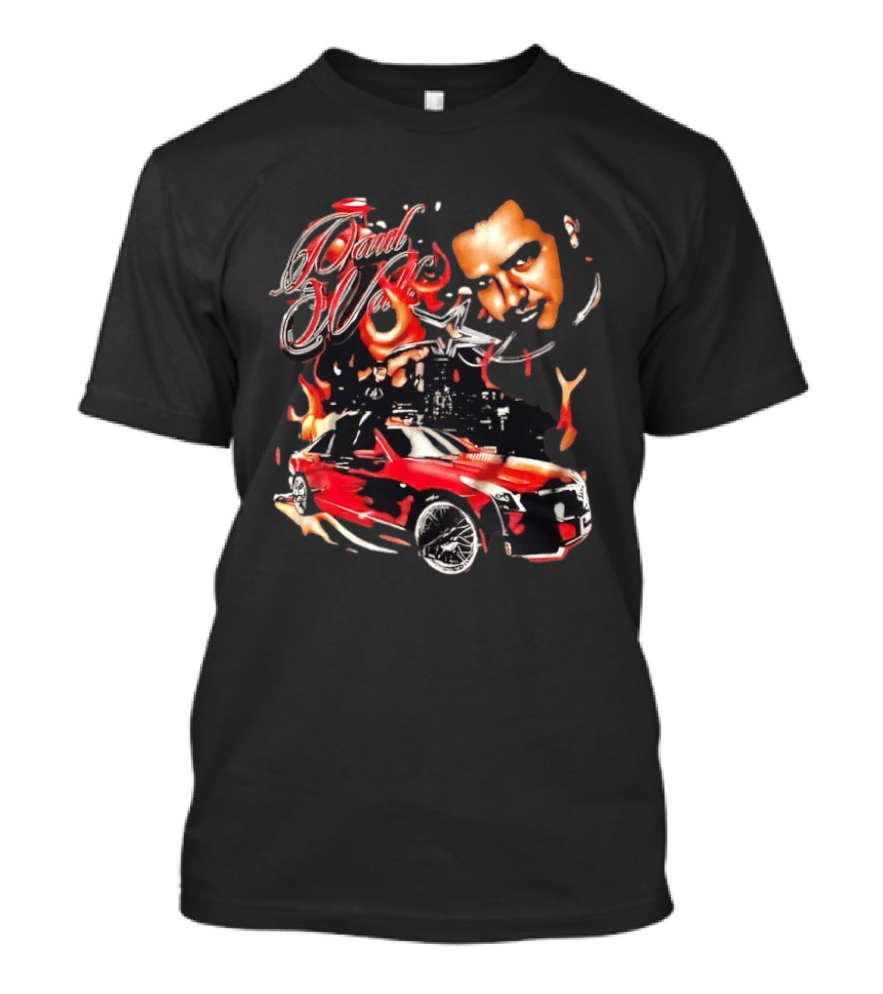 Houston Rap Texas Screwed Up Click DJ Screw 713 Paul Wall Car Flame T-Shirt