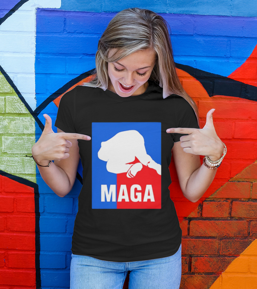 MAGA Political Parody Silhouette Red And Blue T-Shirt
