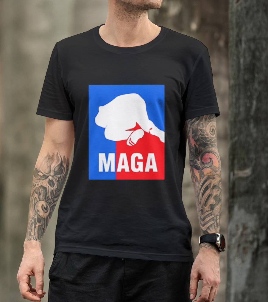 MAGA Political Parody Silhouette Red And Blue T-Shirt