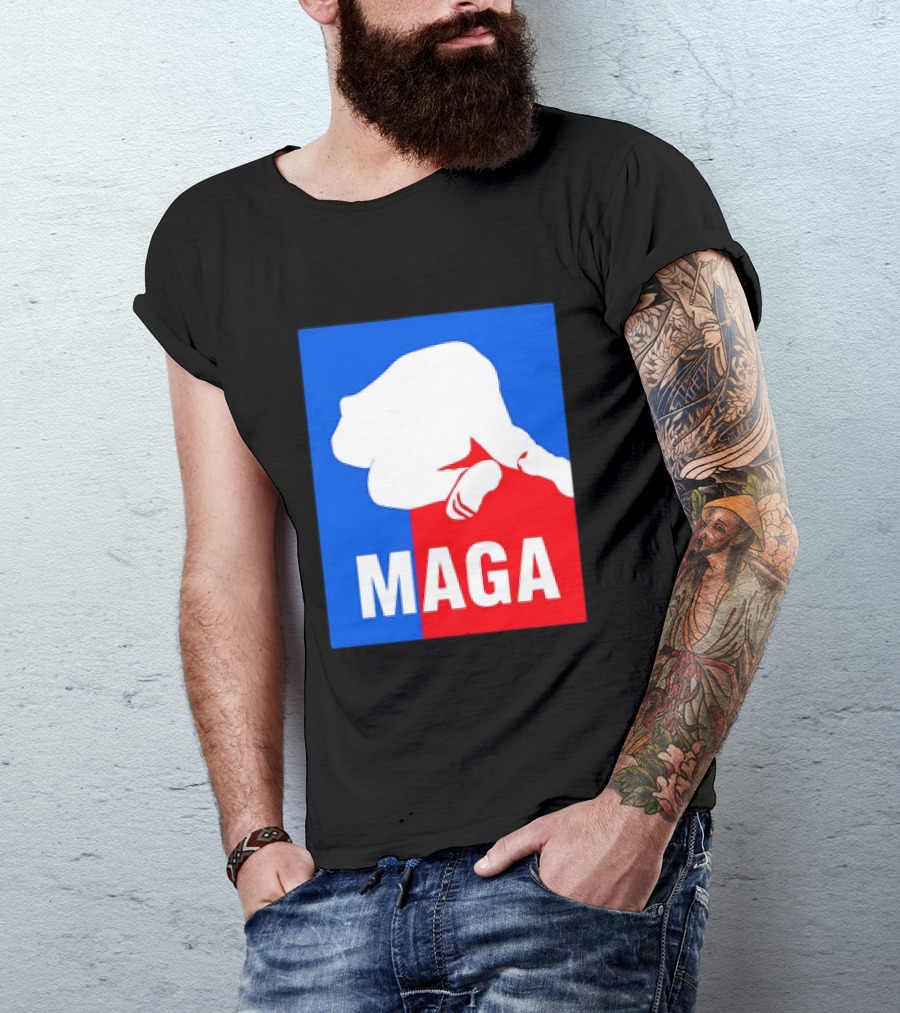 MAGA Political Parody Silhouette Red And Blue T-Shirt