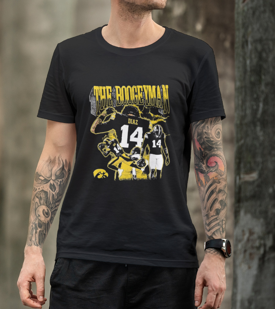 The Boogeyman Diaz No 14 Iowa Hawkeyes Football T-Shirt