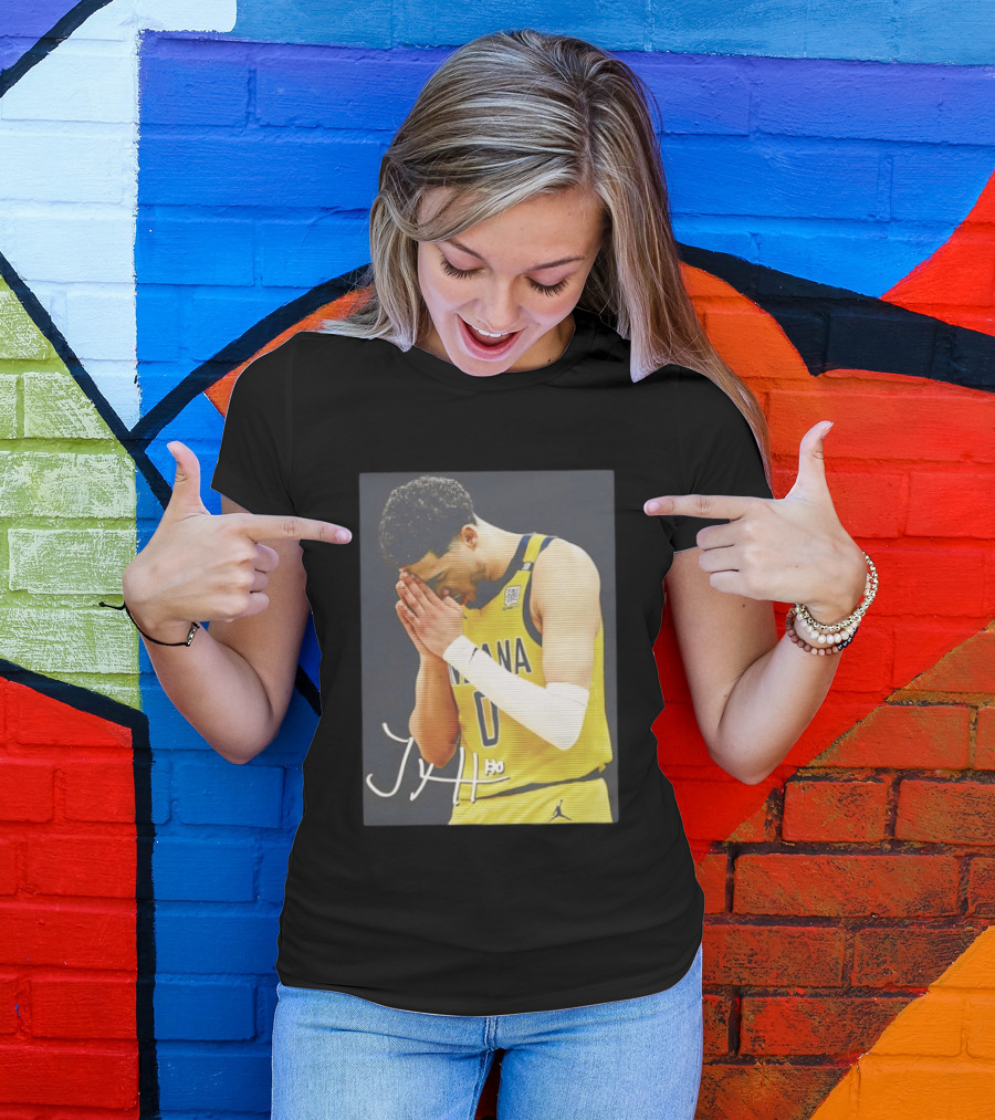 Tyrese Haliburton Indiana Pacers Praying NBA 0 JH Signature T-Shirt