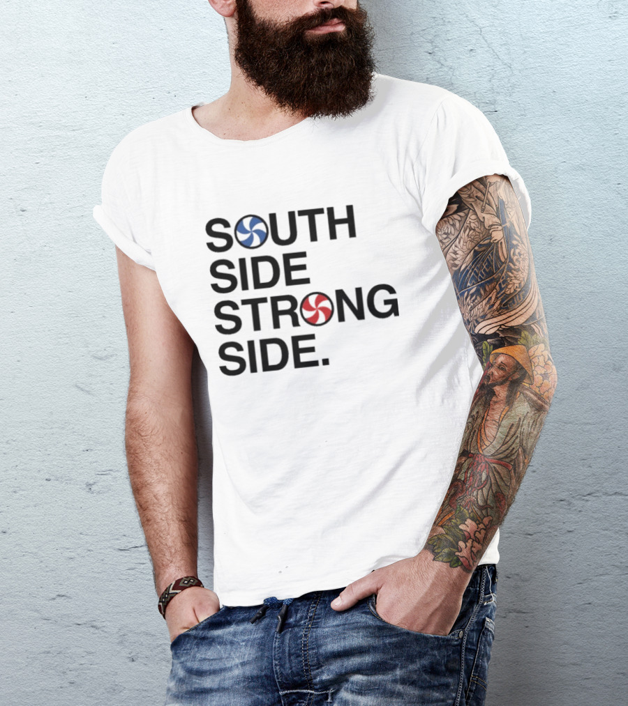 Chicago White Sox South Side Strong Side With Red And Blue Baseball T-Shirt