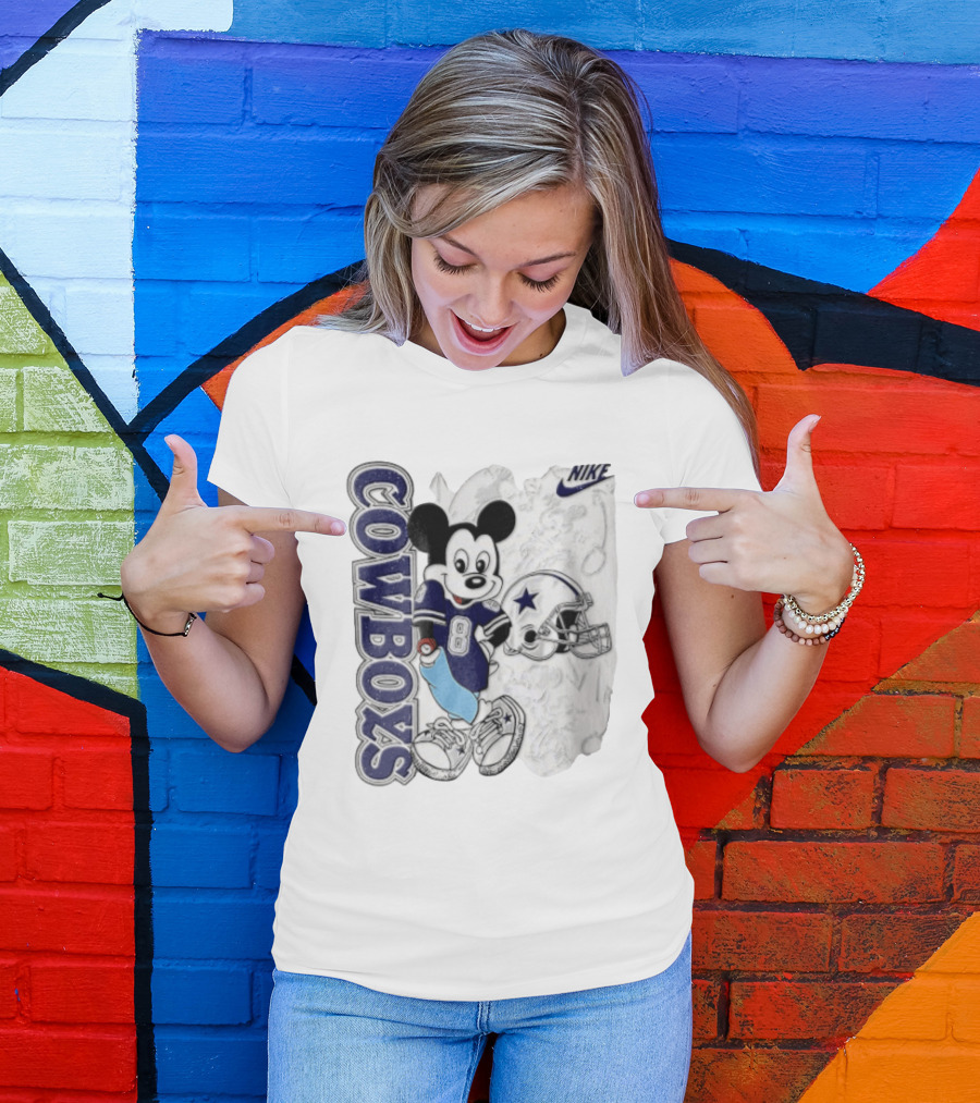 Cowboys Mickey Mouse 8 Football Jersey Cartoon Nike T-Shirt