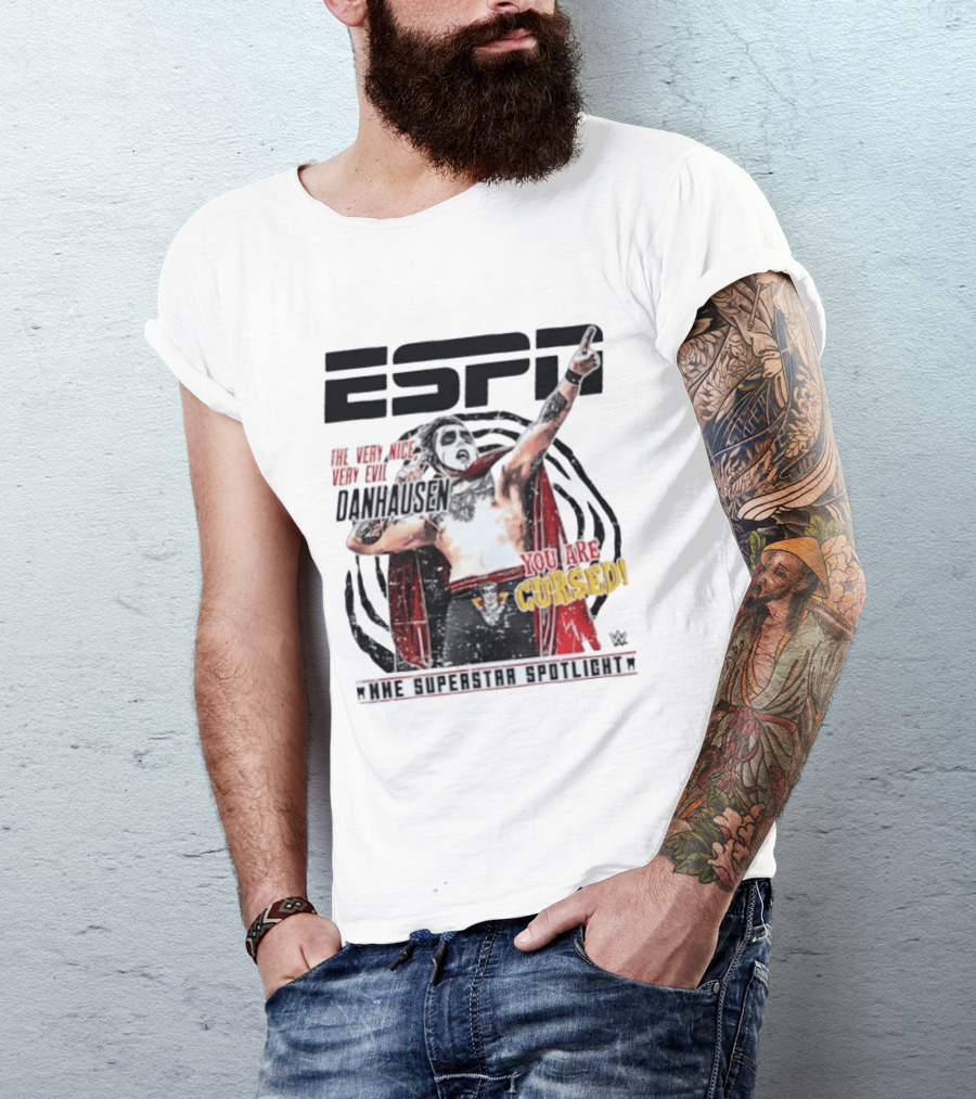 ESPN Danhausen WWE Superstar Spotlight You Are Cursed Very Nice Very Evil T-Shirt