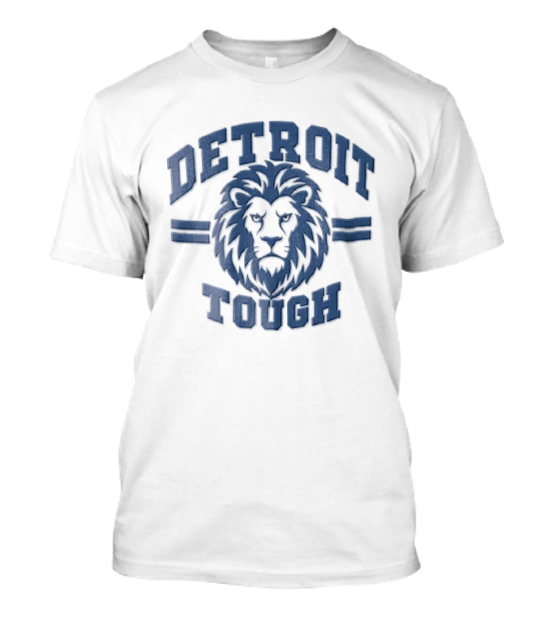Detroit Tough Blue Lion Head T-Shirt