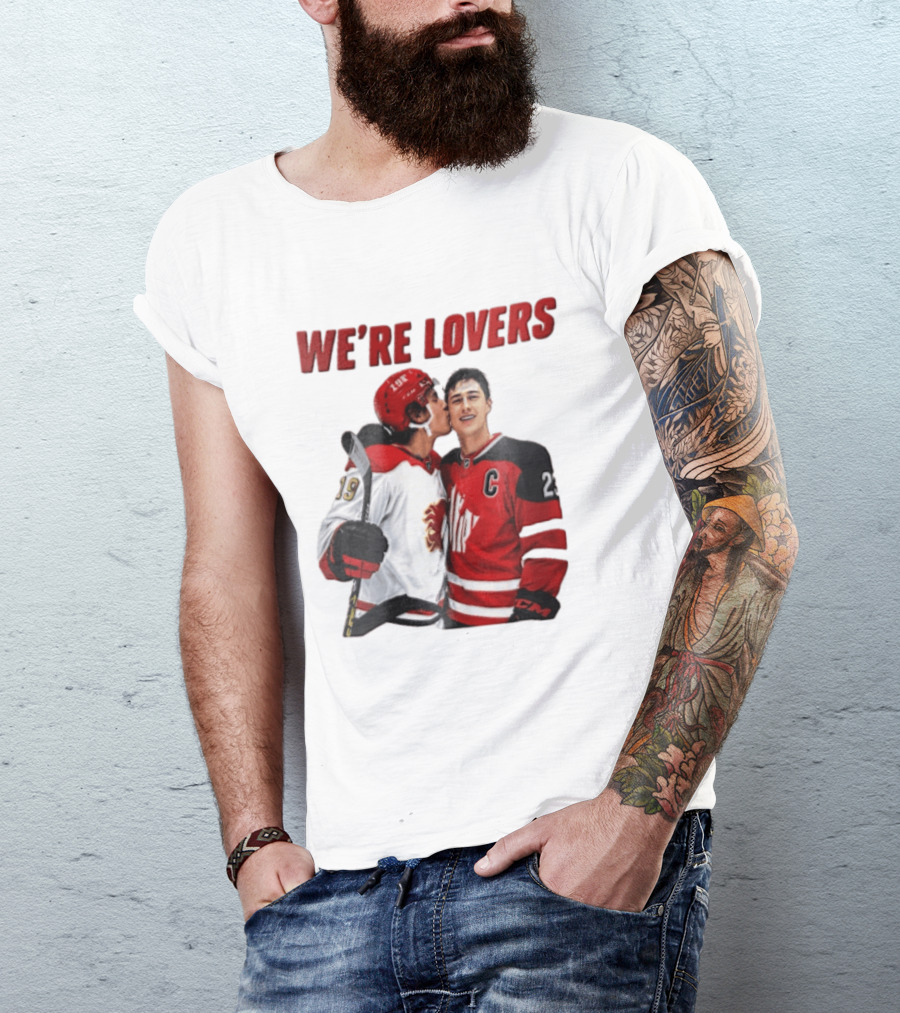 NHL Calgary Flames Matthew Tkachuk Quinn Hughes We're Lovers T-Shirt