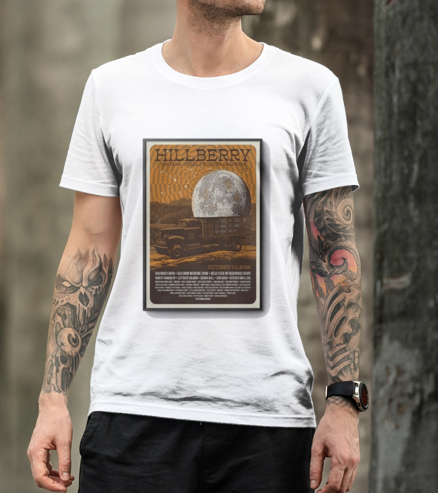 Hillberry Festival 2026 The Farm Eureka Springs Arkansas October 7 11 Railroad Earth Old Crow Medicine Show Bella Fleck T-Shirt