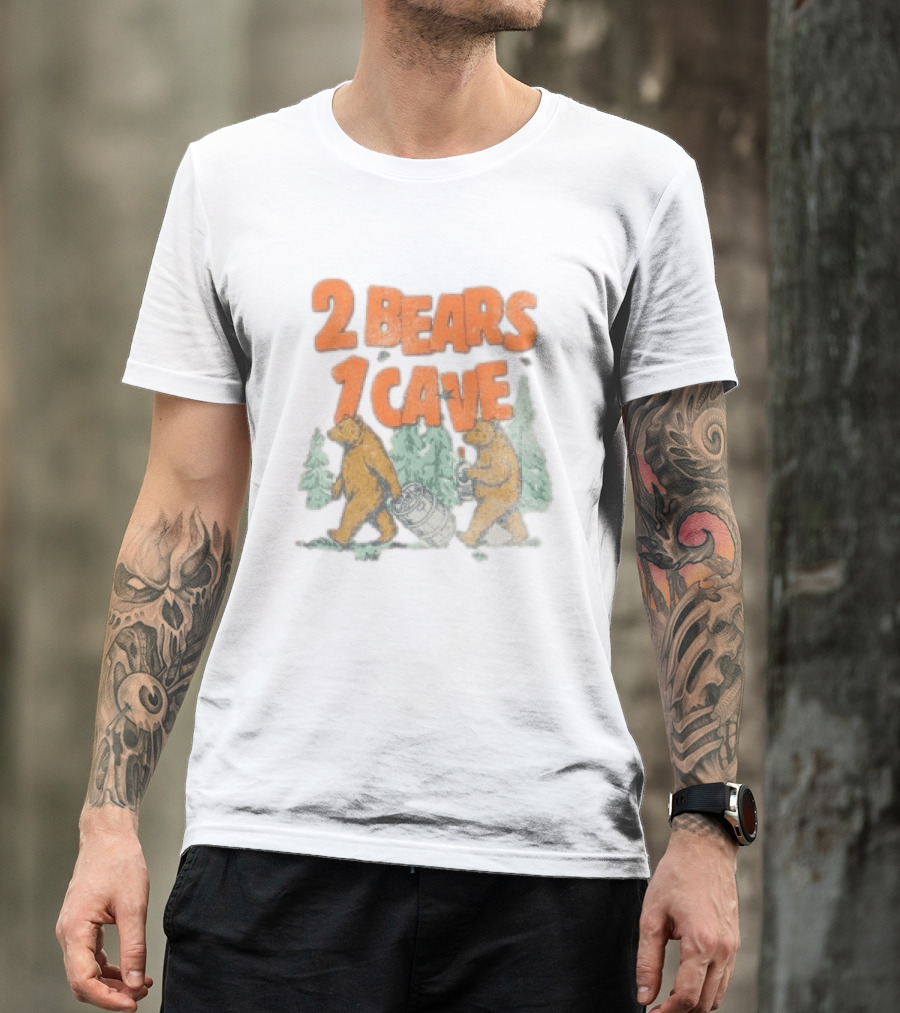 YMH Studios 2 Bears 1 Cave Carrying Keg In Forest T-Shirt