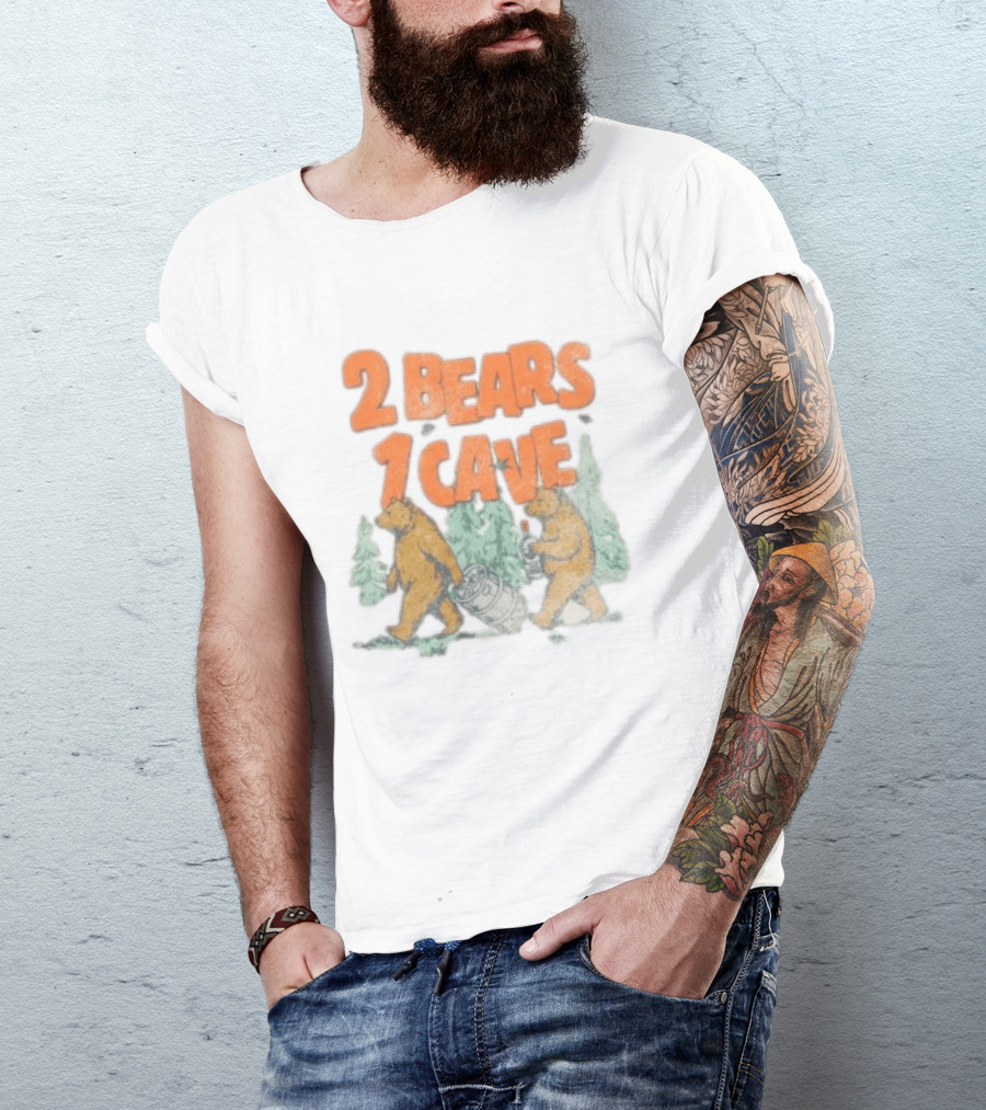 YMH Studios 2 Bears 1 Cave Carrying Keg In Forest T-Shirt