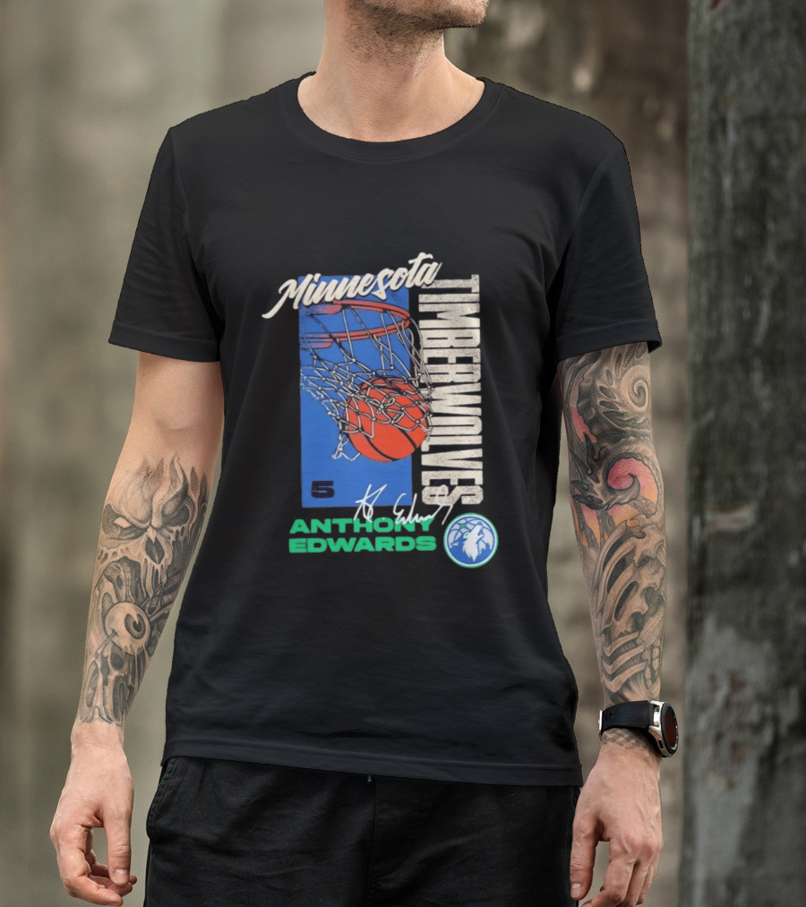 Minnesota Timberwolves Anthony Edwards 5 Basketball Team T-Shirt