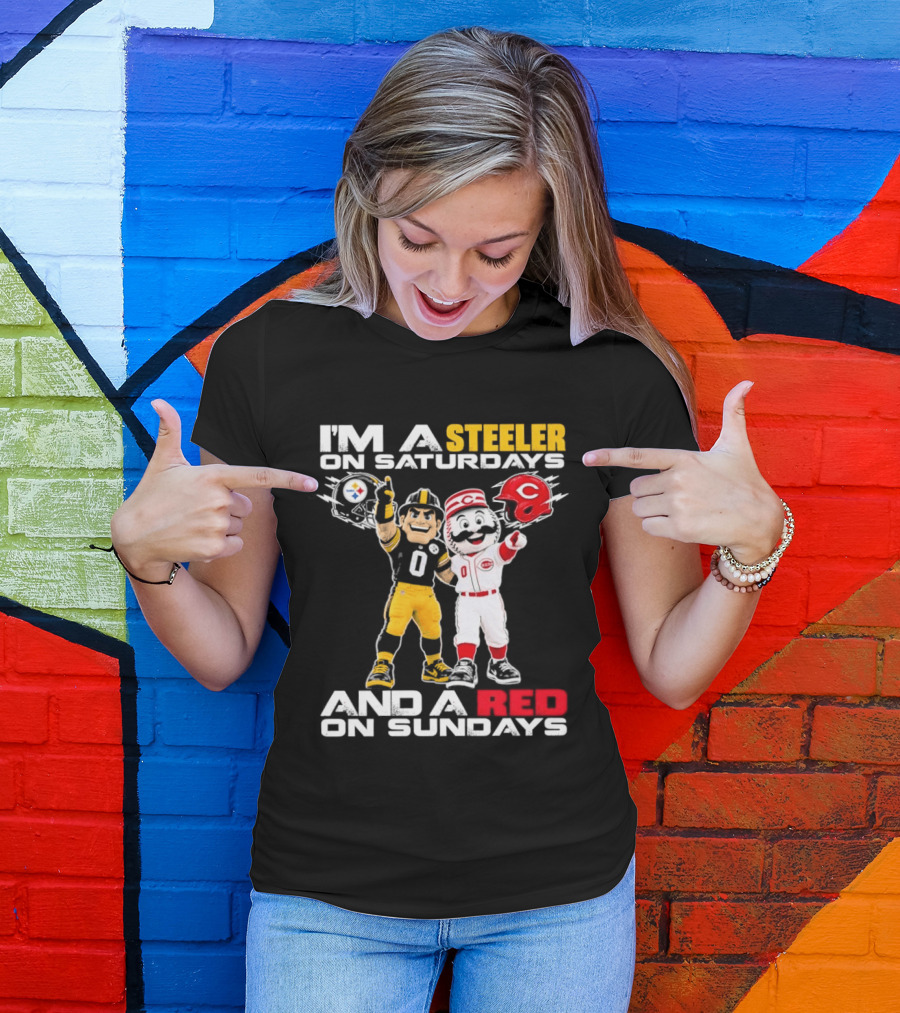 I'm A Steeler On Saturdays And A Red On Sundays With Mascots T-Shirt