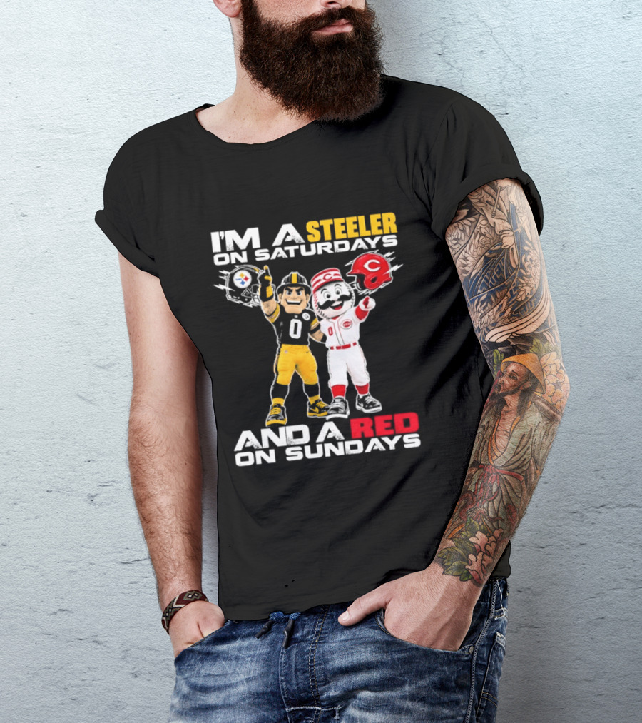 I'm A Steeler On Saturdays And A Red On Sundays With Mascots T-Shirt