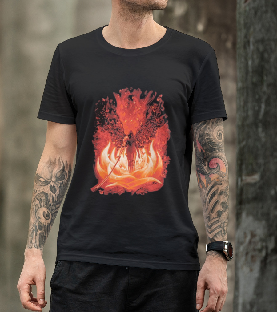 Elden Ring Scarlet Bloom Sword Woman Fiery Flower T-Shirt