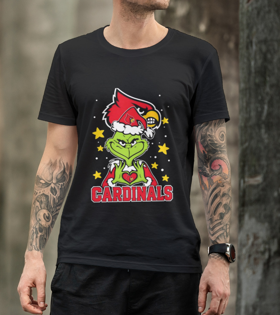 Louisville Cardinals Christmas Grinch Holiday Spirit T-Shirt